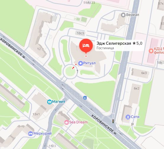 Карта проезда к Edge Seligerskaya